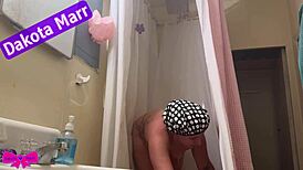 fat chubby dakota marr showers with lotion on hairy bush tattoos in nebraska swinger scene