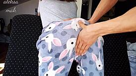 stepdaddy is hard spanking my little ass and fingering my pussy