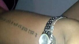 ex ebony girlfriend plays with vibrator, sucks my cock