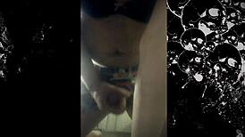 Amateur shemale khora self masturbates on webcam.