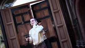 Two girls take two ass hungry cocks in SQF scene