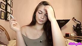 i'm watchin this xo bunny brunette latina with blue eyes smokin and blowin smoke in my face