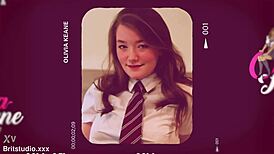 gorgeous british teen giving a teasing blowjob to her neighbor