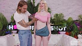 Blonde hooker Gigi sucking Bryan's big cock 😏