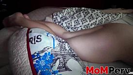 Step mom with big jugs bends her phat ass for doggy styling