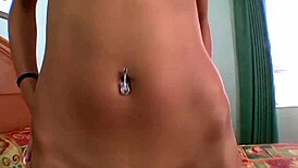 White guy rams asian's tiny ass with big pink dick then sprays small boobs with semen