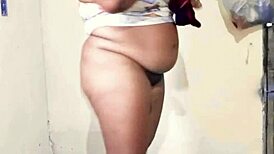 BBW Wife With Big Ass Experiments With Thong Panties From Horny Neighbor