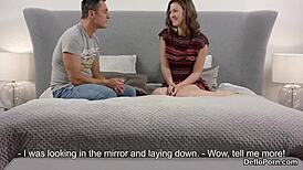 Kissable kitten opens up pink twat and loses virginity