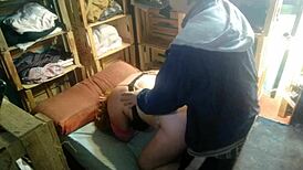 latina couple in doggystyle, me on all fours for boyfriend