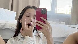 Ellie Leen Fingering In Front Of Mirror