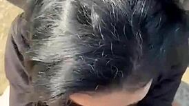 he puts all the cum on her face after he fucks her in her round ass