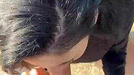 he puts all the cum on her face after he fucks her in her round ass