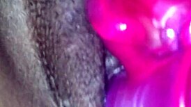 ex ebony girlfriend plays with vibrator, sucks my cock