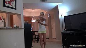 Maia Davis STRIPS to GET HIM HARD for BANG