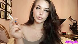 i'm watchin this xo bunny brunette latina with blue eyes smokin and blowin smoke in my face