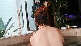 Wife comforts husband's friend in intimate moment