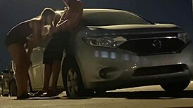 pregnant anal caught outdoors with dirty talk