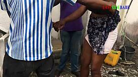 our landlord's daughter begged for outdoor fucking with my big black cock!