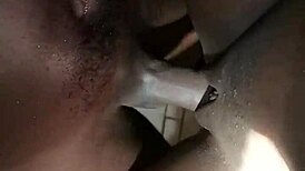 skinny girl takes big black cock in bathroom