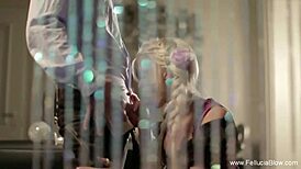 Beautiful german blonde maid's secret blowjob adventure