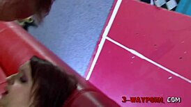 I love watching this 3-way fuck in the garage