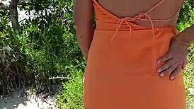 want to see this mexican puta flash tits and ass in public? then she sucks cock!