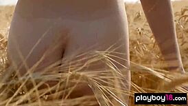 Big Boobed Blonde Canadian Milf Farmer Jenessa Dawn Posing Naked Outdoor