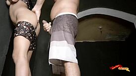 Boldly Fucking Stepdaughter's Ass Standing Up!