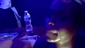 Queenko delivers a sloppy blowjob with deepthroat on monster cock