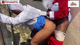 Long-Dicked Santa Claus Strokes His Cock on Camera, Then Gifts Wet Pussy to Viewers