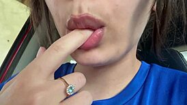 Latina lover spits in mouth, fetish play with panties and tongue 😏