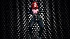 Granny Carmen Intensely Sucks Metal Cock With Gloves.