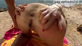 Brunette Babe Endures Rough Outdoor Assfuck with Monster Cock!