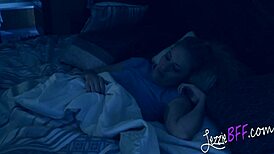 Lesbian best friends turn party into threesome with redhead