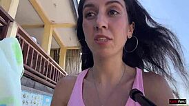 crazy cumwalk in amazing place full of people almost caught