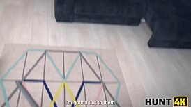 Watch the Russian lesbian slut get caught and fucked by her landlord while her girlfriend watches!