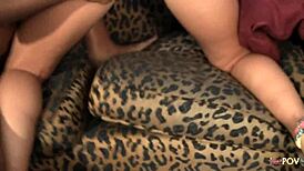 the new brunette neighbor gets a warm welcome kiss from the smoking hot ebony muff diver