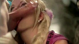 Beautiful german blonde maid's secret blowjob adventure