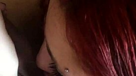 Readhead blowjob with handjob action