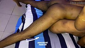 Horny stepsister teases with wet pussy riding big black cock