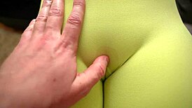 rubbing my body in wet leggings for comfort