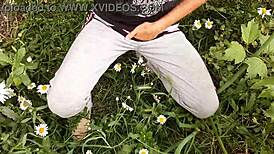 I Spy On My Neighbor Masturbating In The Daisies - Girls Fly Orgasm