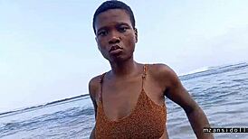 Passionate beach sex vacation with tight young couple