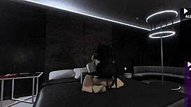 Slut enjoys big black cock fucking in Roblox