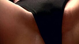 Cute blonde babysitter's secret in stockings and lingerie