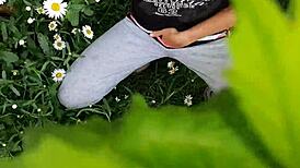 I Spy On My Neighbor Masturbating In The Daisies - Girls Fly Orgasm