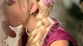 Beautiful german blonde maid's secret blowjob adventure