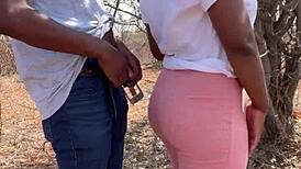 Casual outdoor meeting in the forest nature