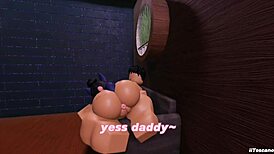 From pov, monster cock fucking this slut's big ass in glory hole, thrilling