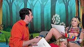 sesame street turns wild with freeuse cncmom action